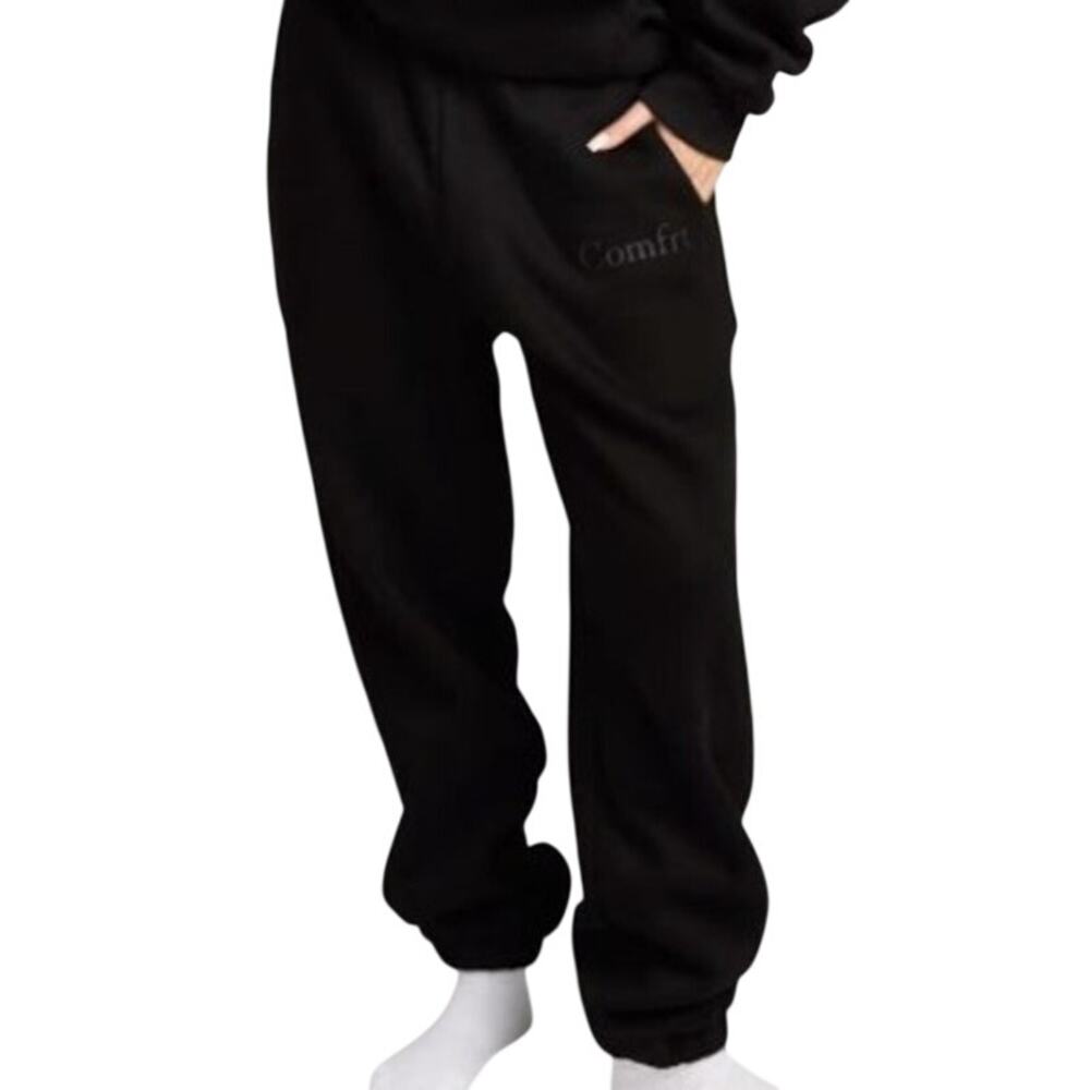 Comfrt Black Minimalist Sweatpants Plus Size 2X